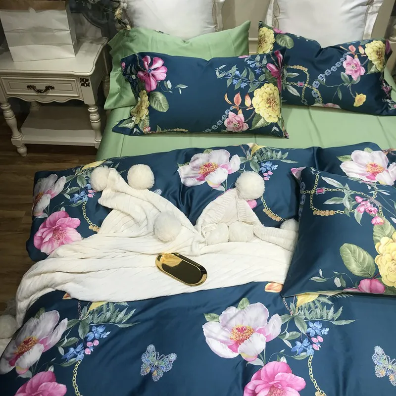 100%Egyptian Cotton UItra Soft Silky Bedding set Queen King size Floral Blossom Printed Duvet cover Bed sheet set Pillow shams
100%Egyptian Cotton UItra Soft Silky Bedding set Queen King size Floral Blossom Printed Duvet cover Bed sheet set Pillow shams