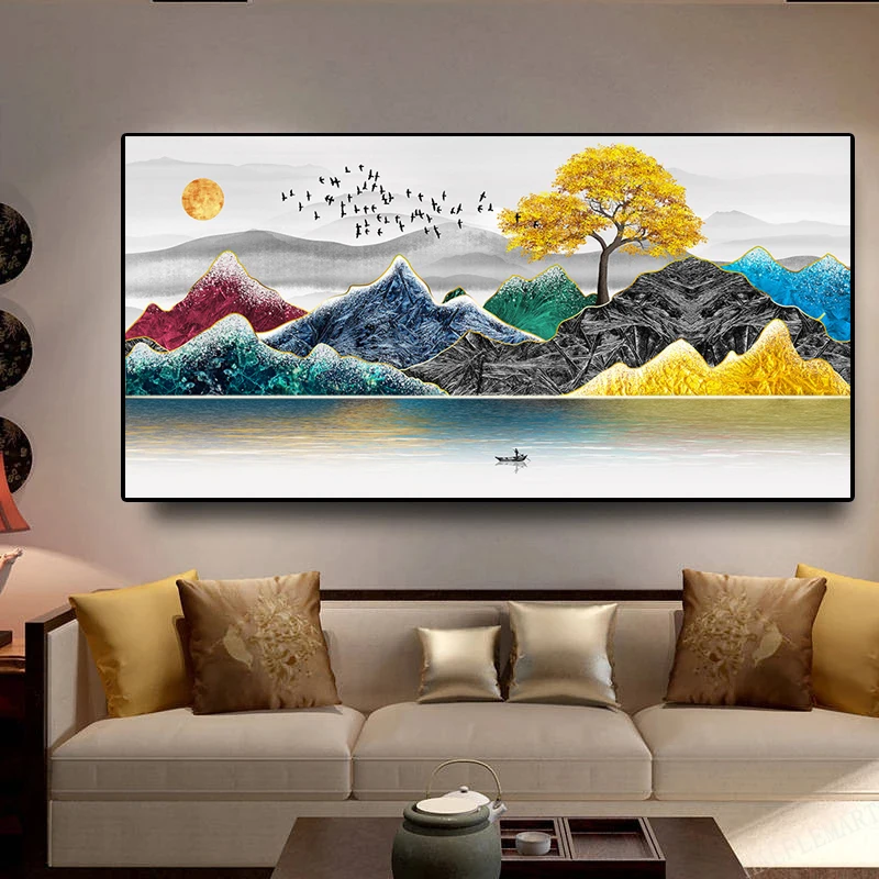 Golden Mountain Flying Birds Landscape Painting Posters and Prints Canvas Paintings Wall Art Pictures for Living Room Decor
Golden Mountain Flying Birds Landscape Painting Posters and Prints Canvas Paintings Wall Art Pictures for Living Room Decor