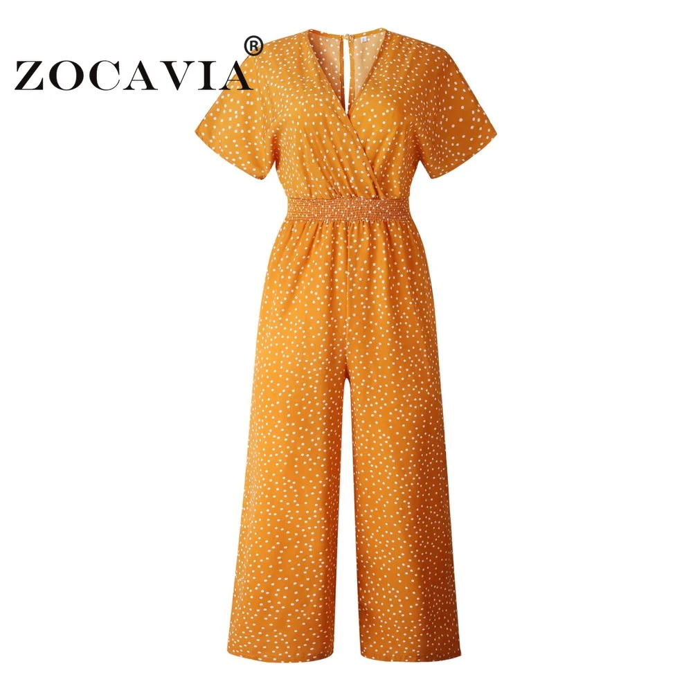 Dot Print Overalls for Women Elegant Woman Jumpsuits Wide Leg Women's Pants V-neck Jumpsuit Female 2021 Loose Bohemian Jump Suit 
Dot Print Overalls for Women Elegant Woman Jumpsuits Wide Leg Women's Pants V-neck Jumpsuit Female 2021 Loose Bohemian Jump Suit