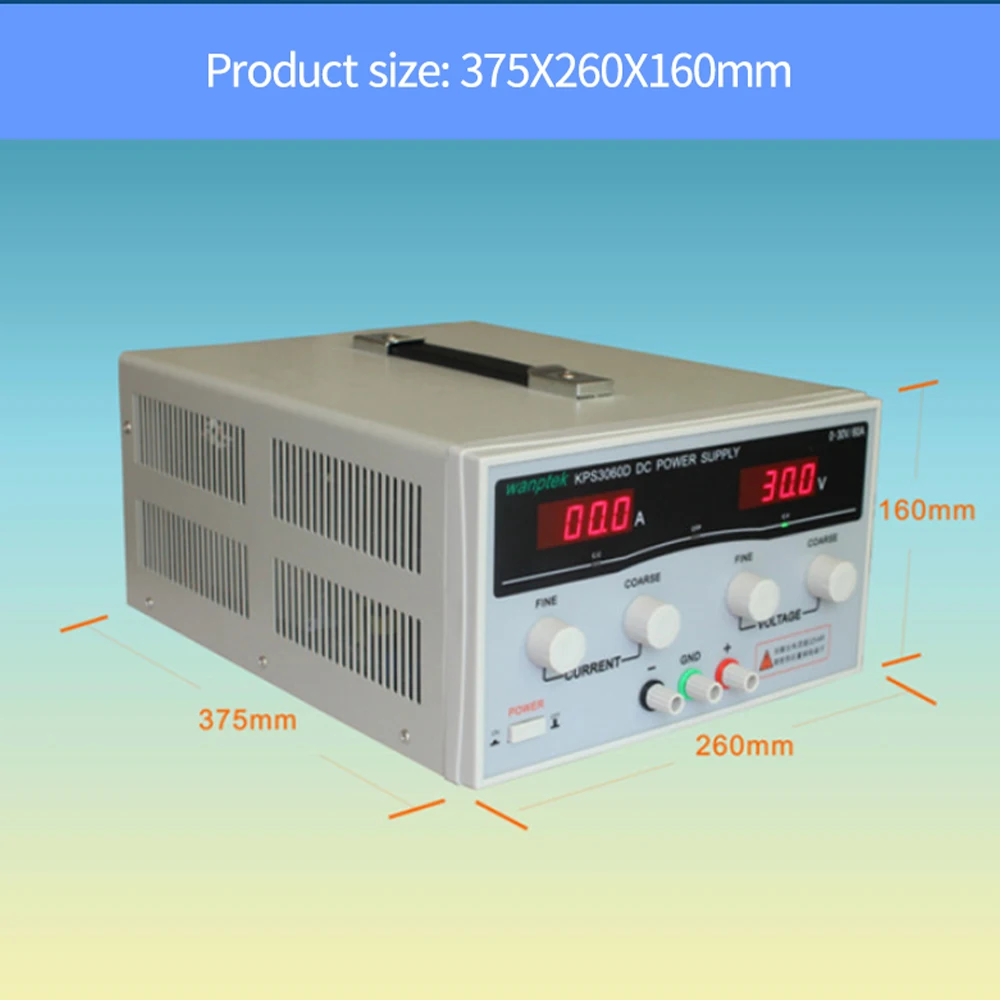 Лабораторный источник питания KPS6010D, 60 В, 10 А, 600 Вт, 30 В/20 А, Регулируемый переключатель питания постоянного тока А
Лабораторный источник питания KPS6010D, 60 В, 10 А, 600 Вт, 30 В/20 А, Регулируемый переключатель питания постоянного тока А