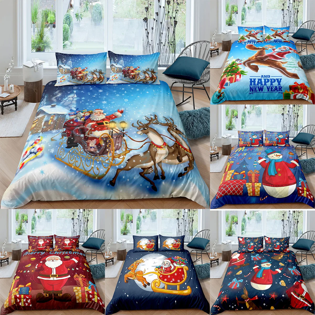 Bedding set 3D digital printing 2/3 pieces modern style Santa bedding duvet cover bedding set luxury
Bedding set 3D digital printing 2/3 pieces modern style Santa bedding duvet cover bedding set luxury