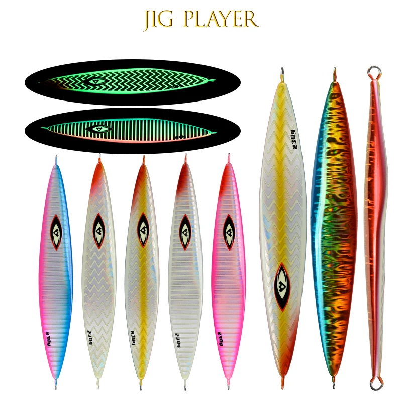 Jig Player Fishing Slow Pitch Jigging Metal Hard Lures 230g 270g 340g Pike Double Assist Hooks Artificial Vertical Baits Tackl 
Jig Player Fishing Slow Pitch Jigging Metal Hard Lures 230g 270g 340g Pike Double Assist Hooks Artificial Vertical Baits Tackl