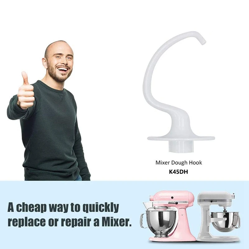 3Pcs K45DH Coated Anti-Stick Dough Hook Replacement for Kitchen Mixer Aid Ksm90 K45 KSM5 KSM500
3Pcs K45DH Coated Anti-Stick Dough Hook Replacement for Kitchen Mixer Aid Ksm90 K45 KSM5 KSM500