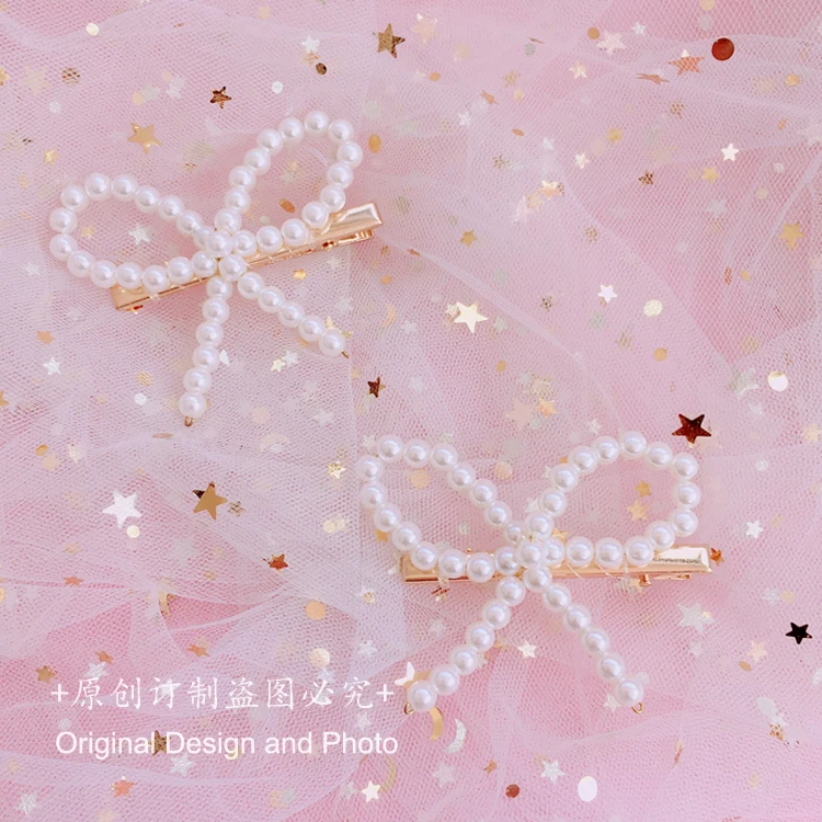 Princess sweet lolita hairpin Sweet Soft girl pearl bow hairpin sweet fairy air bow edge clip Lolita hairpin women HZQX116
Princess sweet lolita hairpin Sweet Soft girl pearl bow hairpin sweet fairy air bow edge clip Lolita hairpin women HZQX116