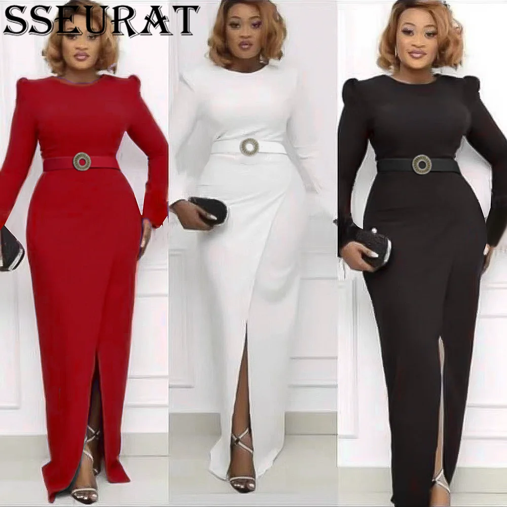 SSEURAT African Long Dresses For Women High Waist Split Full Sleeve Robes Autumn New Solid Elegant African Office Lady Dress
SSEURAT African Long Dresses For Women High Waist Split Full Sleeve Robes Autumn New Solid Elegant African Office Lady Dress