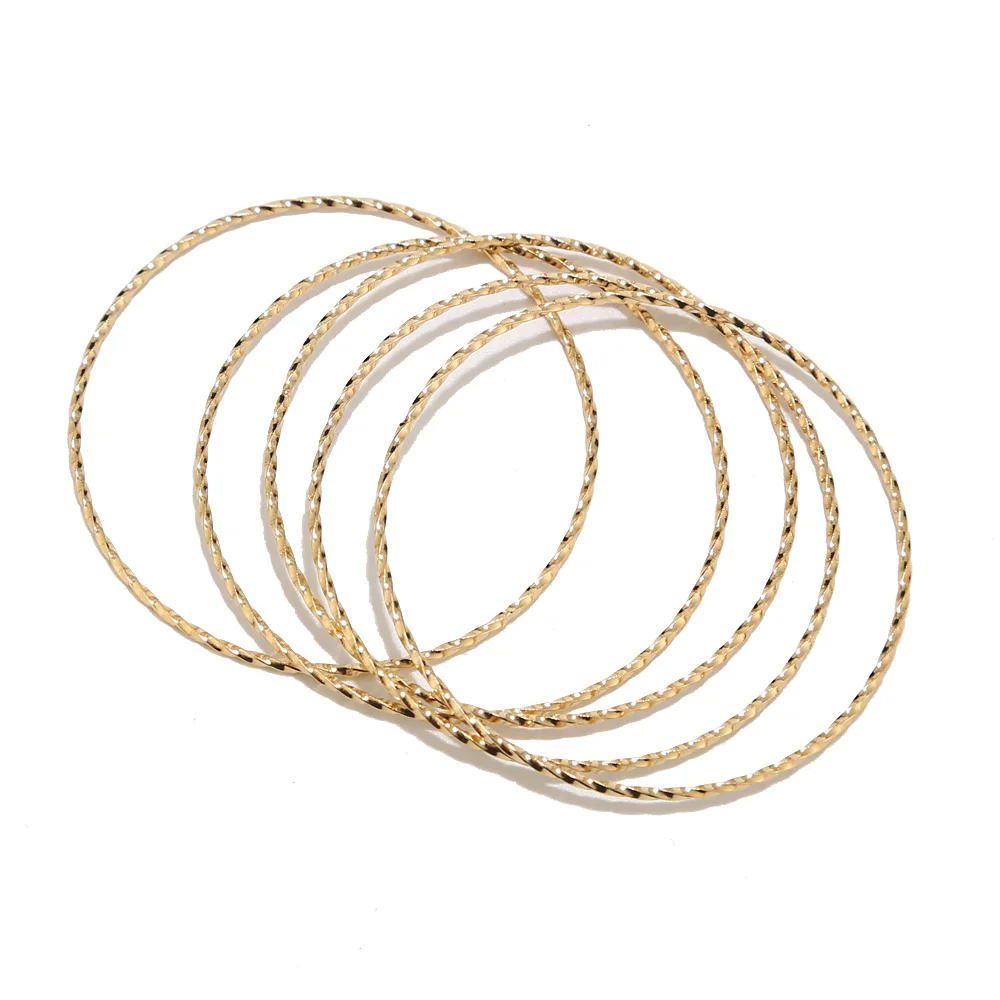 

10pcs Stainless Steel 30mm/50mm Gold Tone Round Closed Circle Twisted Rings Charms Pendants Connectors For DIY Jewelry Making