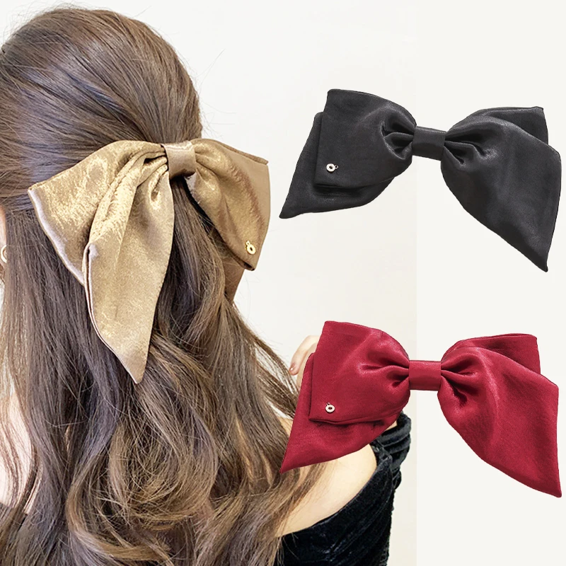 Vintage Big Bow Hairpins Girl Popular Solid Color Hair Clip for Women Sweet Large Two-layer Satin Hairgrip Hair Accessories
Vintage Big Bow Hairpins Girl Popular Solid Color Hair Clip for Women Sweet Large Two-layer Satin Hairgrip Hair Accessories