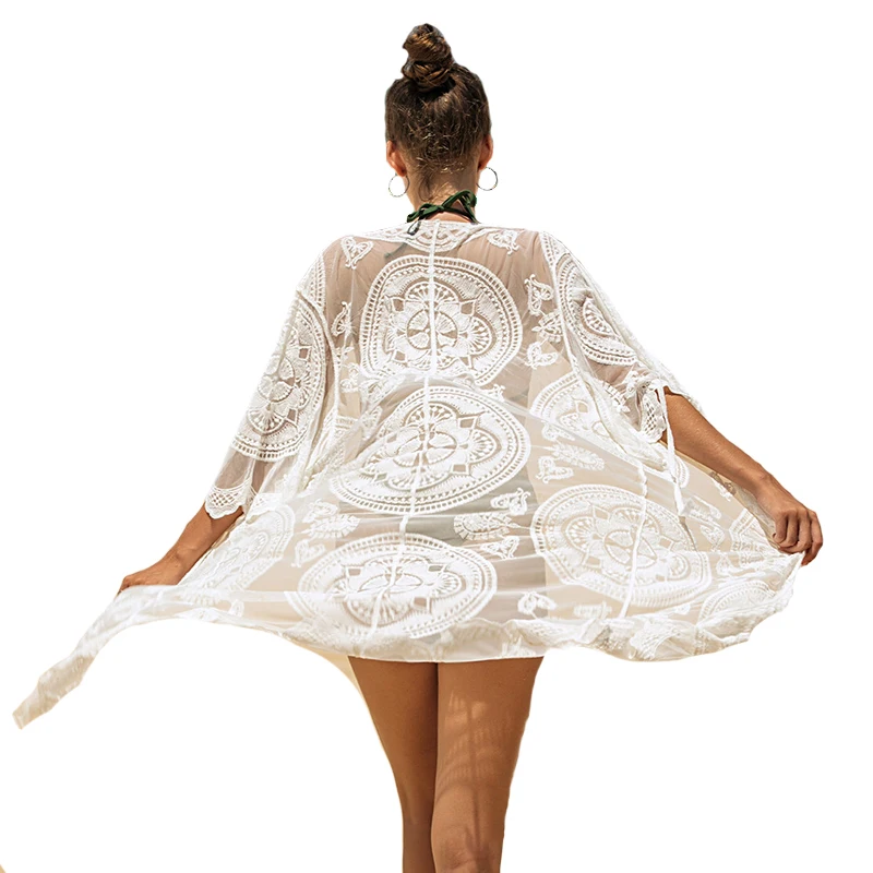 Sexy Beach Cover-Up Cardigan White Long Cover-Ups Sea Through Lace Women's Dress Beach Swim Out Woman Beachwear Dropshipping
Sexy Beach Cover-Up Cardigan White Long Cover-Ups Sea Through Lace Women's Dress Beach Swim Out Woman Beachwear Dropshipping