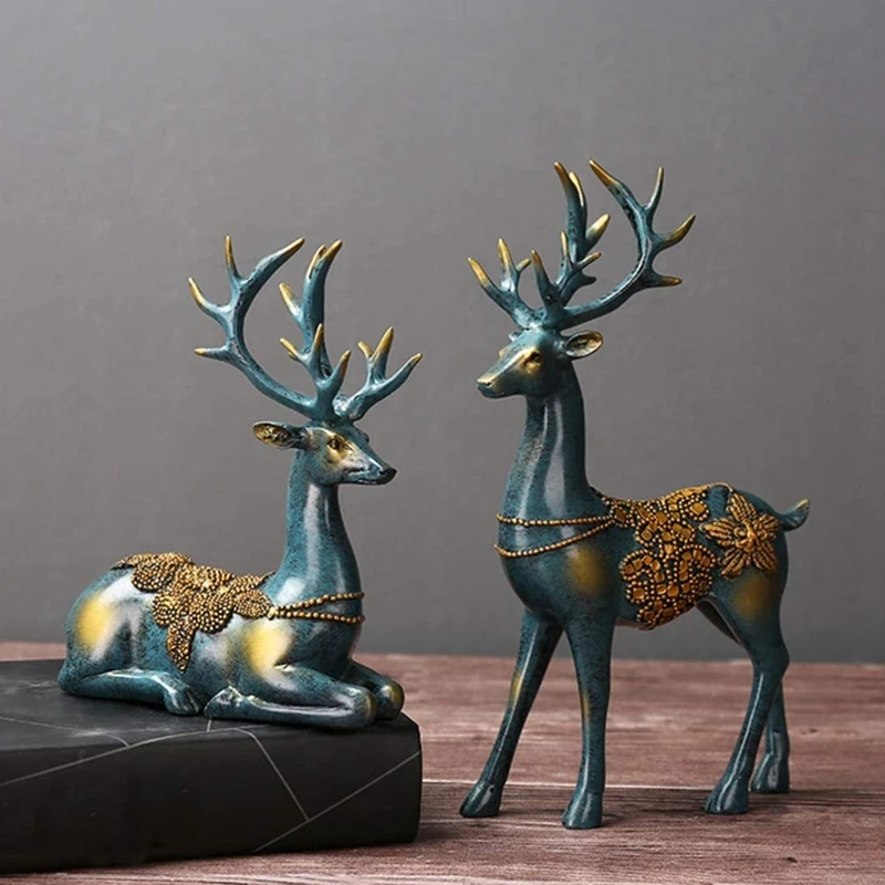 2Pcs Holiday Reindeer Decor Reindeer Resin Sculpture Deer Figurine Statue Deer Figurine Collection Couple Deer Ornament
2Pcs Holiday Reindeer Decor Reindeer Resin Sculpture Deer Figurine Statue Deer Figurine Collection Couple Deer Ornament
