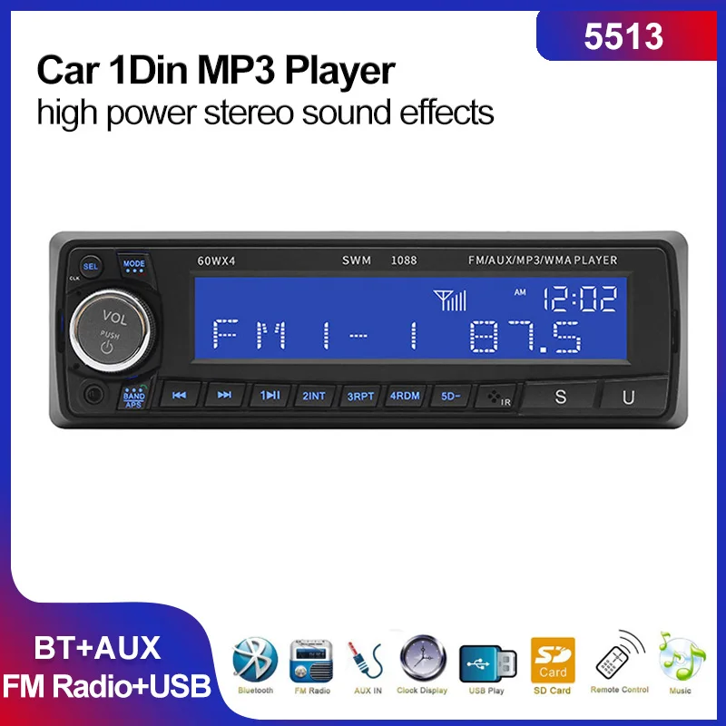 Автомобильный радиоприемник Bluetooth-совместимый автомобильный радиоприемник стерео FM SD AUX Play Ретро Авторадио аудиовыход Автомобильный MP3-пле...
Автомобильный радиоприемник Bluetooth-совместимый автомобильный радиоприемник стерео FM SD AUX Play Ретро Авторадио аудиовыход Автомобильный MP3-пле...
