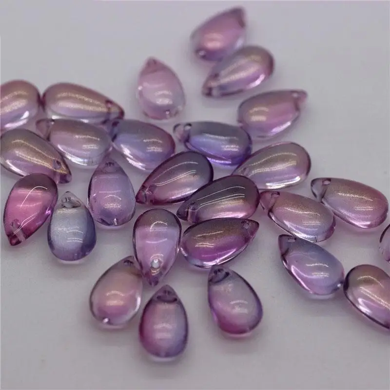 

7x14mm 50PCS Waterdrop Glass Loose Beads DIY Pendant Handmade Material Colorful Crystal Pendant Beads Jewelry Findings Popular