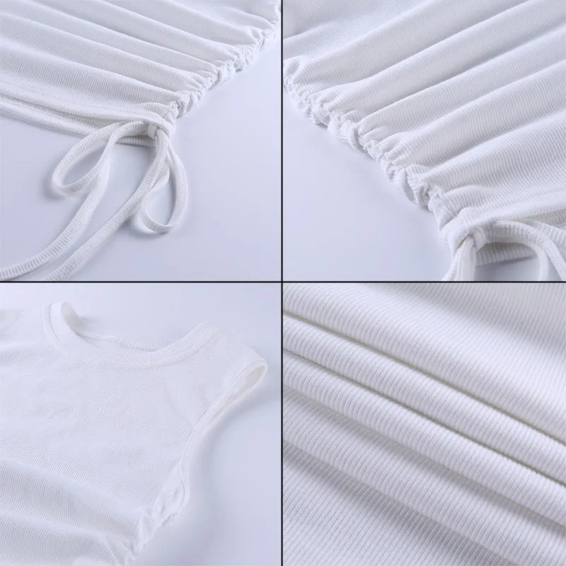Women Ribbed Mini Dress Drawstring Sexy Sleeveless Bodycon Dress Skinny Party Club Ladies Dresses O Neck Slim 2020 Summer Dress
Women Ribbed Mini Dress Drawstring Sexy Sleeveless Bodycon Dress Skinny Party Club Ladies Dresses O Neck Slim 2020 Summer Dress