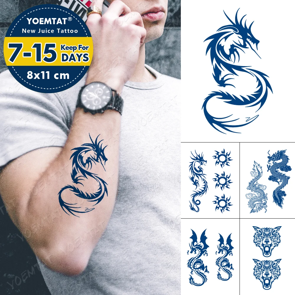Juice Lasting Waterproof Temporary Tattoo Sticker Dragon Totem Simple Lines Flash Tattoos Male Arm Body Art Fake Tatto Female
Juice Lasting Waterproof Temporary Tattoo Sticker Dragon Totem Simple Lines Flash Tattoos Male Arm Body Art Fake Tatto Female