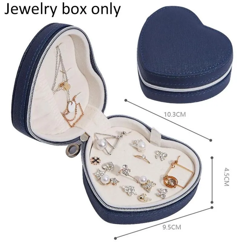 Portable Jewelry Box Heart Shape Travel Organizer Zipper Storage Jewelry Packaging Display Leather Box M3X8
Portable Jewelry Box Heart Shape Travel Organizer Zipper Storage Jewelry Packaging Display Leather Box M3X8