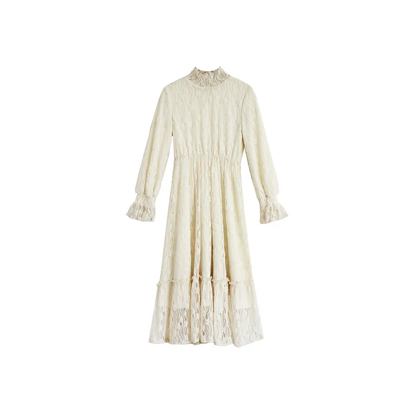 Autumn Fairy White Dress Women French Vintage Floral Lace Long Sleeve Solid Dress Causal Slim Waist Puff Sleeve Princess Dress 
Autumn Fairy White Dress Women French Vintage Floral Lace Long Sleeve Solid Dress Causal Slim Waist Puff Sleeve Princess Dress