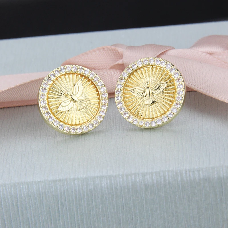 SUNSLL New Gold Copper Earrings White Cubic Zirconia Round Earrings for Women Fashion Unique Religious Jewelry Earring GiftS 
SUNSLL New Gold Copper Earrings White Cubic Zirconia Round Earrings for Women Fashion Unique Religious Jewelry Earring GiftS