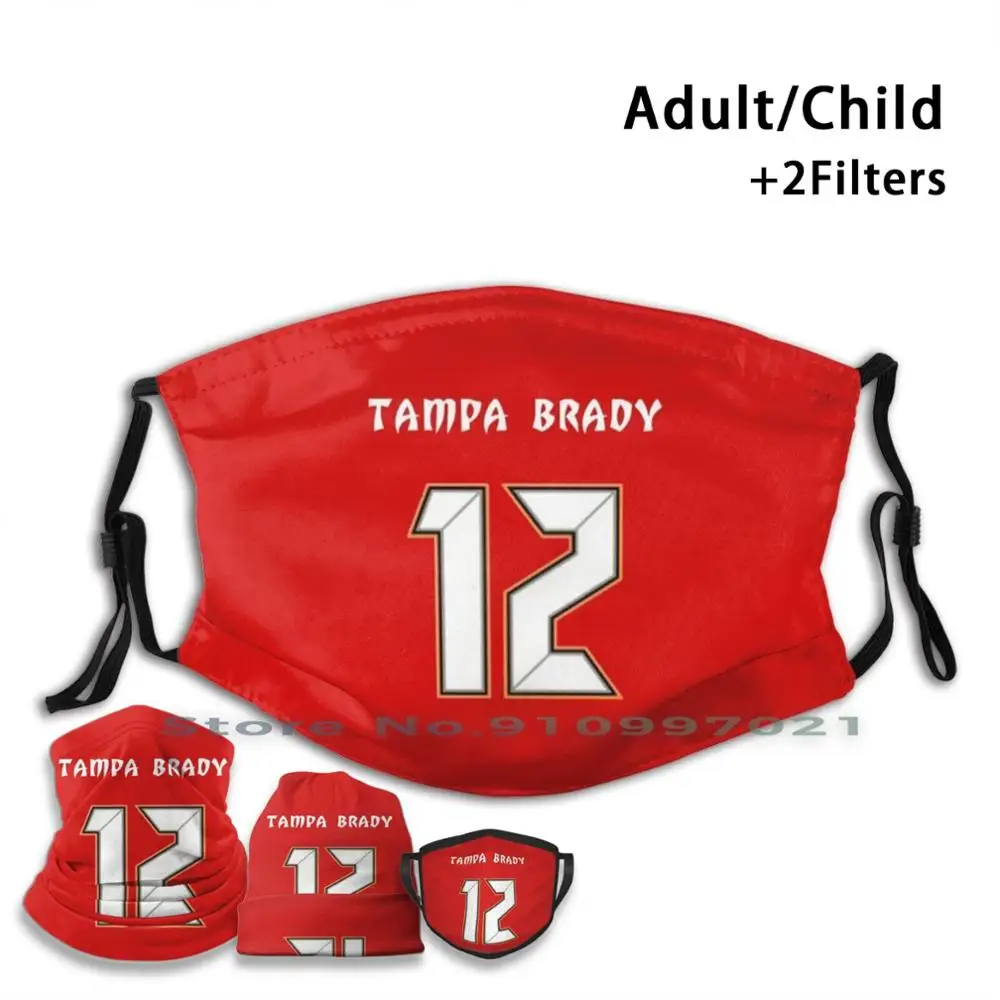 Многоразовая маска для лица Tampa Brady Print PM2.5 с фильтром детей и взрослых том Брэди