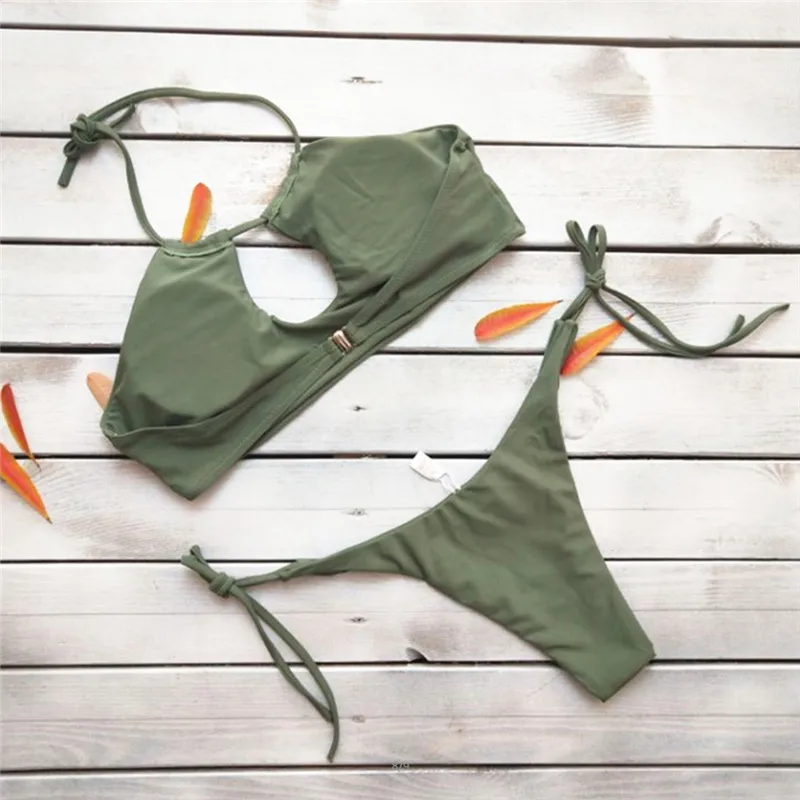 Women Swimsuit Bikini Set Halter Hollow Out 2 Piece Swimming Swimwear Swimwear Female 2021 Summer Beach Wear Bikinis Sets
Women Swimsuit Bikini Set Halter Hollow Out 2 Piece Swimming Swimwear Swimwear Female 2021 Summer Beach Wear Bikinis Sets
