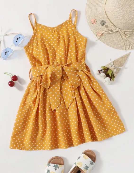 Children Sleeveless V-neck Midi Dress, Polka Dot Print High Waist Sling Sundress with Waistband
Children Sleeveless V-neck Midi Dress, Polka Dot Print High Waist Sling Sundress with Waistband