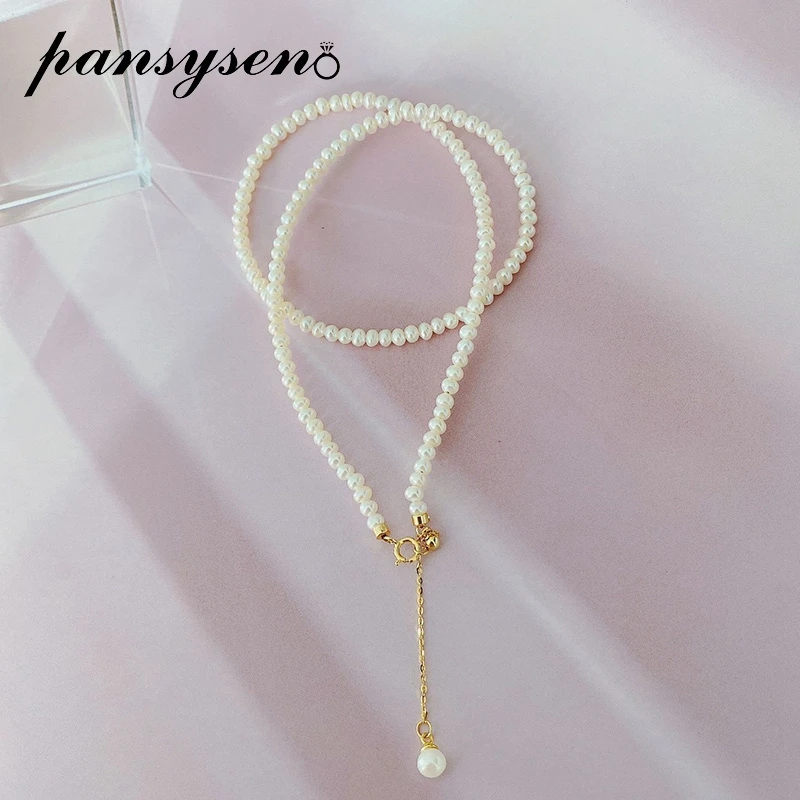 PANSYSEN Solid 925 Sterling Silver 3.5mm Freshwater Pearls Necklace Elegant Wedding Engagement Fine Jewelry Necklaces Wholesale
PANSYSEN Solid 925 Sterling Silver 3.5mm Freshwater Pearls Necklace Elegant Wedding Engagement Fine Jewelry Necklaces Wholesale