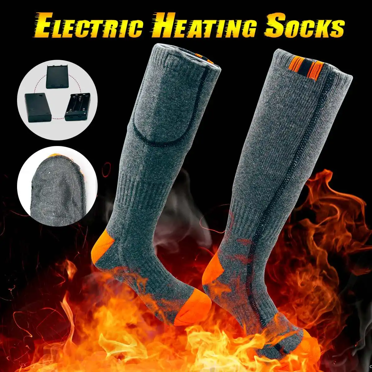 Thicken Thermal Cotton Electric Heated Socks Sport Ski Socks Winter Foot Warmer Electric Warming Sock Battery Power Men Women
Thicken Thermal Cotton Electric Heated Socks Sport Ski Socks Winter Foot Warmer Electric Warming Sock Battery Power Men Women