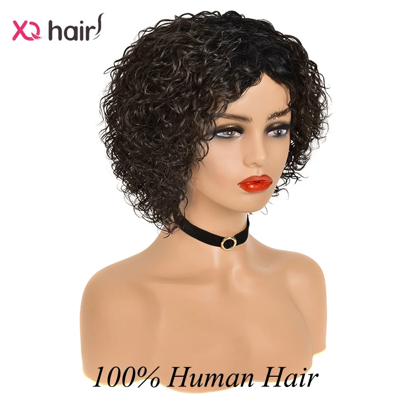 Парики из человеческих волос XQ волнистые 180% плотность бразильские парики для