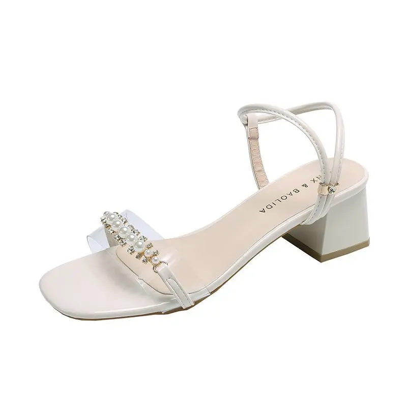 High Heel Sandal for Women Low-Heeled Shoes With Strap Suit Female Beige 2021 Summer Med High-heeled Low-heeled Black Pearl New
High Heel Sandal for Women Low-Heeled Shoes With Strap Suit Female Beige 2021 Summer Med High-heeled Low-heeled Black Pearl New