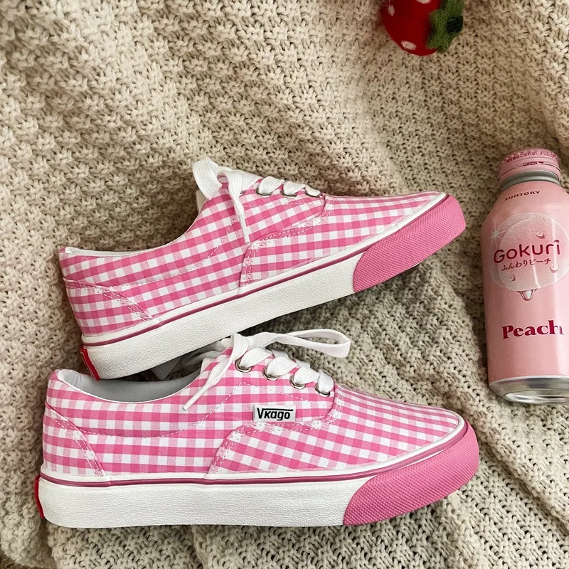 2021 Spring Girls Canvas Shoes Dots Checked Fabric Low Lace Up Women Shoes Student Sneakers Pink Cute 35-40 Sweet Princess Shoe
2021 Spring Girls Canvas Shoes Dots Checked Fabric Low Lace Up Women Shoes Student Sneakers Pink Cute 35-40 Sweet Princess Shoe