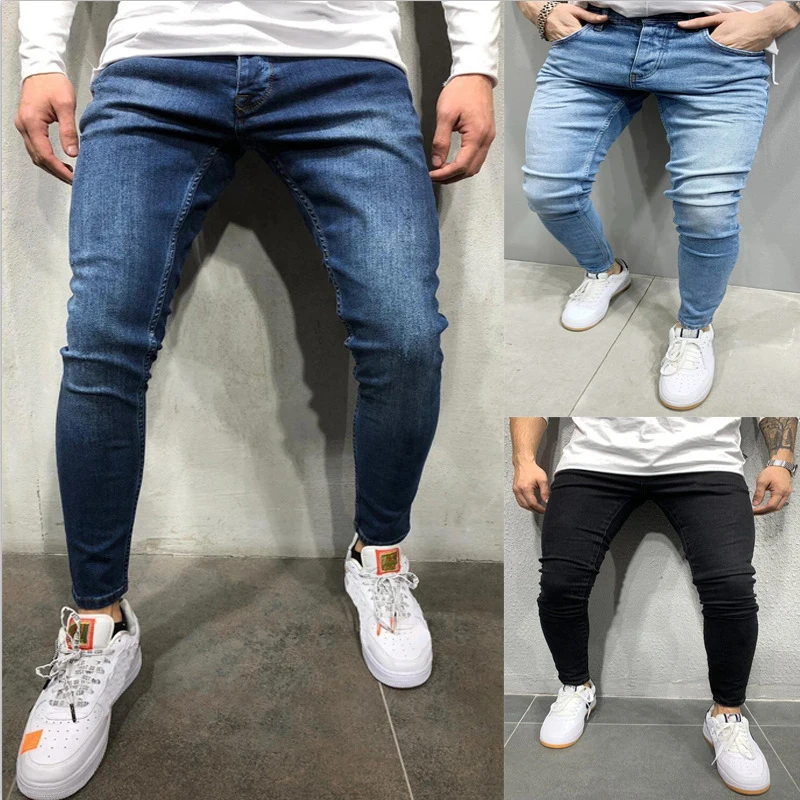 Джинсы мужские с дырками пикантные брюки-карандаш повседневные зауженные брюки