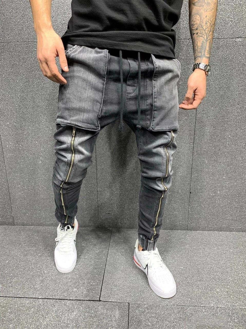 Mens Cool Patchwork Denim Jeans Big Pockets Zipper Decor Pencil Pants Slim Fit Biker Skinny Jean Jogger Hip Hop Cargo Trousers
Mens Cool Patchwork Denim Jeans Big Pockets Zipper Decor Pencil Pants Slim Fit Biker Skinny Jean Jogger Hip Hop Cargo Trousers