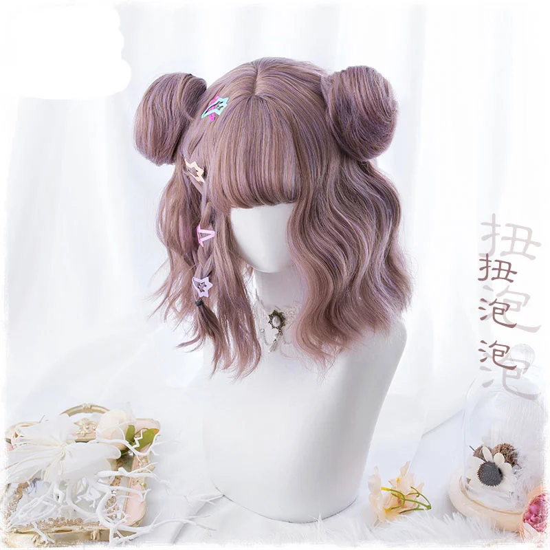 New Harajuku Kawaii Lolita Daily Gothic Short Curly Hair Cosplay Costume Wig For Women's Halloween Party With Buns+ Wig Cap
New Harajuku Kawaii Lolita Daily Gothic Short Curly Hair Cosplay Costume Wig For Women's Halloween Party With Buns+ Wig Cap