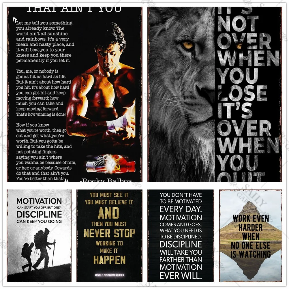 Balboa Motivation Poster Tin Sign Tin Plates Wall Decor Room Decoration Retro Vintage Metal Sign for Man Cave Cafe Pub Home
Balboa Motivation Poster Tin Sign Tin Plates Wall Decor Room Decoration Retro Vintage Metal Sign for Man Cave Cafe Pub Home