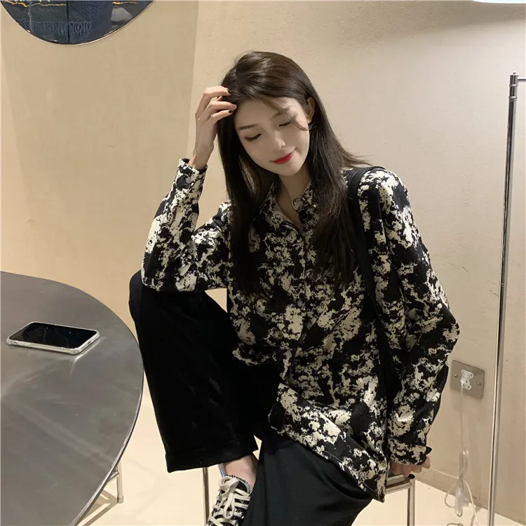 Flower Print Long Sleeve Shirts for Women Clothes Korean Turn-down Collar Loose Blouses Hipster Ins Causal Ladies Tops Spring
Flower Print Long Sleeve Shirts for Women Clothes Korean Turn-down Collar Loose Blouses Hipster Ins Causal Ladies Tops Spring
