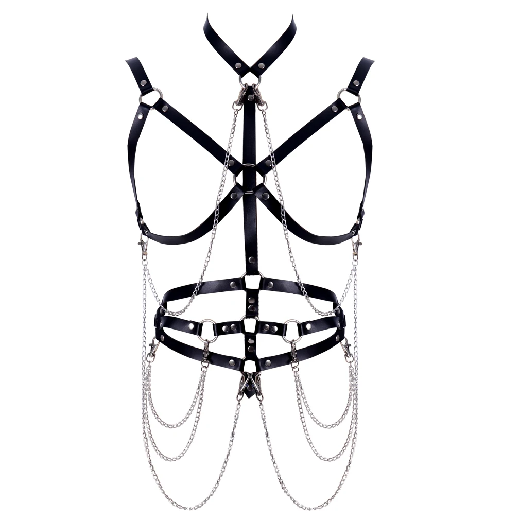 Pastel Goth Harness Body Leather Bra Goth Punk Party Dance Rave Harness Sexy Lingerie Cage Chest Belts Suspender Harness woman
Pastel Goth Harness Body Leather Bra Goth Punk Party Dance Rave Harness Sexy Lingerie Cage Chest Belts Suspender Harness woman