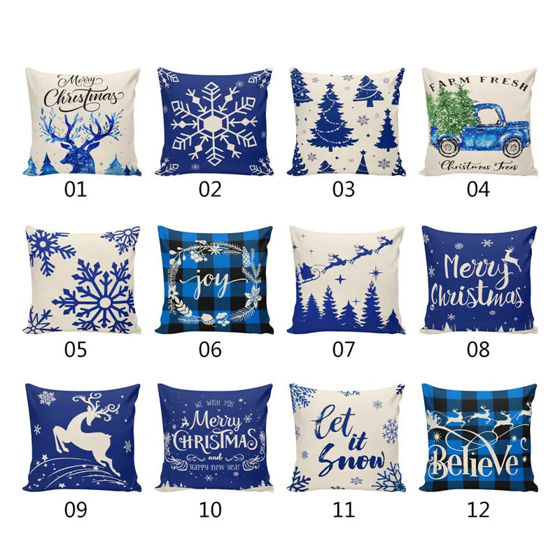 Merry Christmas Pillowcase Gifts Home Office Decoration Elk Snowflakes Blue Pillow Case Living Room Sofa Car Cushion Pillow
Merry Christmas Pillowcase Gifts Home Office Decoration Elk Snowflakes Blue Pillow Case Living Room Sofa Car Cushion Pillow