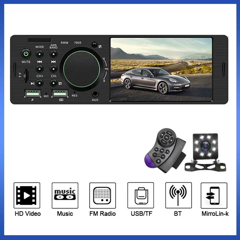 New style colorful lights 1din BT car radio MP5 video player MP3 car stereo stereo rear camera radio Dual USB AUX
New style colorful lights 1din BT car radio MP5 video player MP3 car stereo stereo rear camera radio Dual USB AUX
