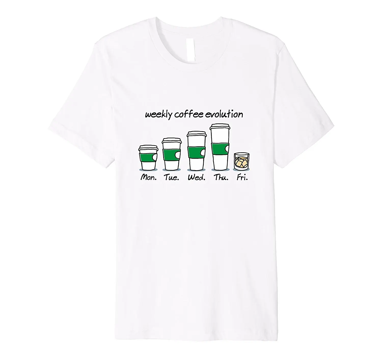 Weekly Coffee Evolution Drink Slim Fit T-Shirt Funny Tee Shirt Hipster Summer Print Tees Short Sleeve O-Neck Simple
Weekly Coffee Evolution Drink Slim Fit T-Shirt Funny Tee Shirt Hipster Summer Print Tees Short Sleeve O-Neck Simple