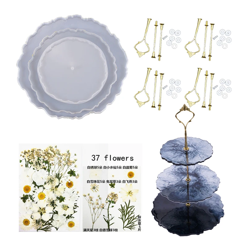 1 Pack Casting Mold Kit,with Hanada Series 37 flowers mold,4 sets Three-tier tray brackets for Three-tier tray mould
1 Pack Casting Mold Kit,with Hanada Series 37 flowers mold,4 sets Three-tier tray brackets for Three-tier tray mould