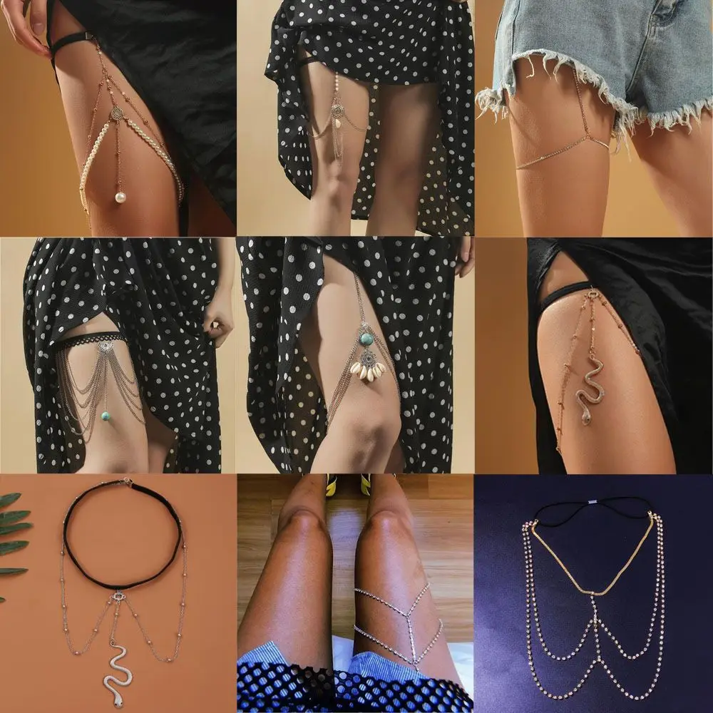 Sexy Multi-layers Pearl Shell Leg Body Chain Jewelry Leg Chain Stretchy Thigh Chain Bikini Body Party Accessories Beach Jewelry
Sexy Multi-layers Pearl Shell Leg Body Chain Jewelry Leg Chain Stretchy Thigh Chain Bikini Body Party Accessories Beach Jewelry