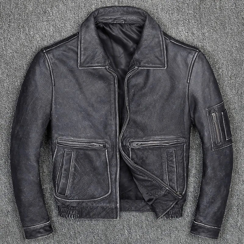 Bikers Cow Mens Natural Leather Coat Plus Size 5XL Vintage Slim Fit Genuine Leather Jacket Business Casual Coat Windproof Jacket 
Bikers Cow Mens Natural Leather Coat Plus Size 5XL Vintage Slim Fit Genuine Leather Jacket Business Casual Coat Windproof Jacket