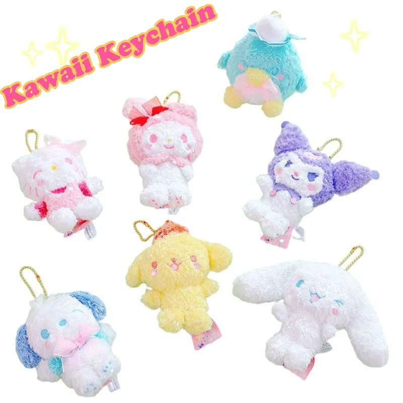 

Kawaii Sanrio плюшевая Kitty Kuromi My Melody Cinnamoroll милый мягкий плюшевый брелок для рюкзака подвеска маленький подарок для девочек