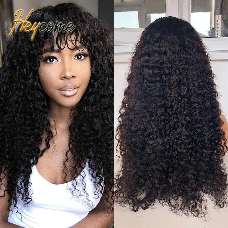 Heycome Brazilian Glueless Kinky Curly Human Hair Wigs With Bangs Deep Curly #4 Ombre Water Wave Full Machine Made Wig For Women
Heycome Brazilian Glueless Kinky Curly Human Hair Wigs With Bangs Deep Curly #4 Ombre Water Wave Full Machine Made Wig For Women