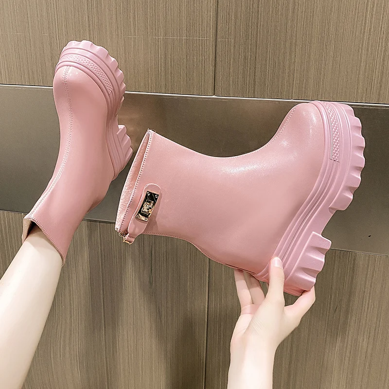 Punk Style Women's Ankle Boots Warm Winter Women's Shoes 2021 New Fashion Waterproof Heighten Platform Boots Women Wedges Heels
Punk Style Women's Ankle Boots Warm Winter Women's Shoes 2021 New Fashion Waterproof Heighten Platform Boots Women Wedges Heels