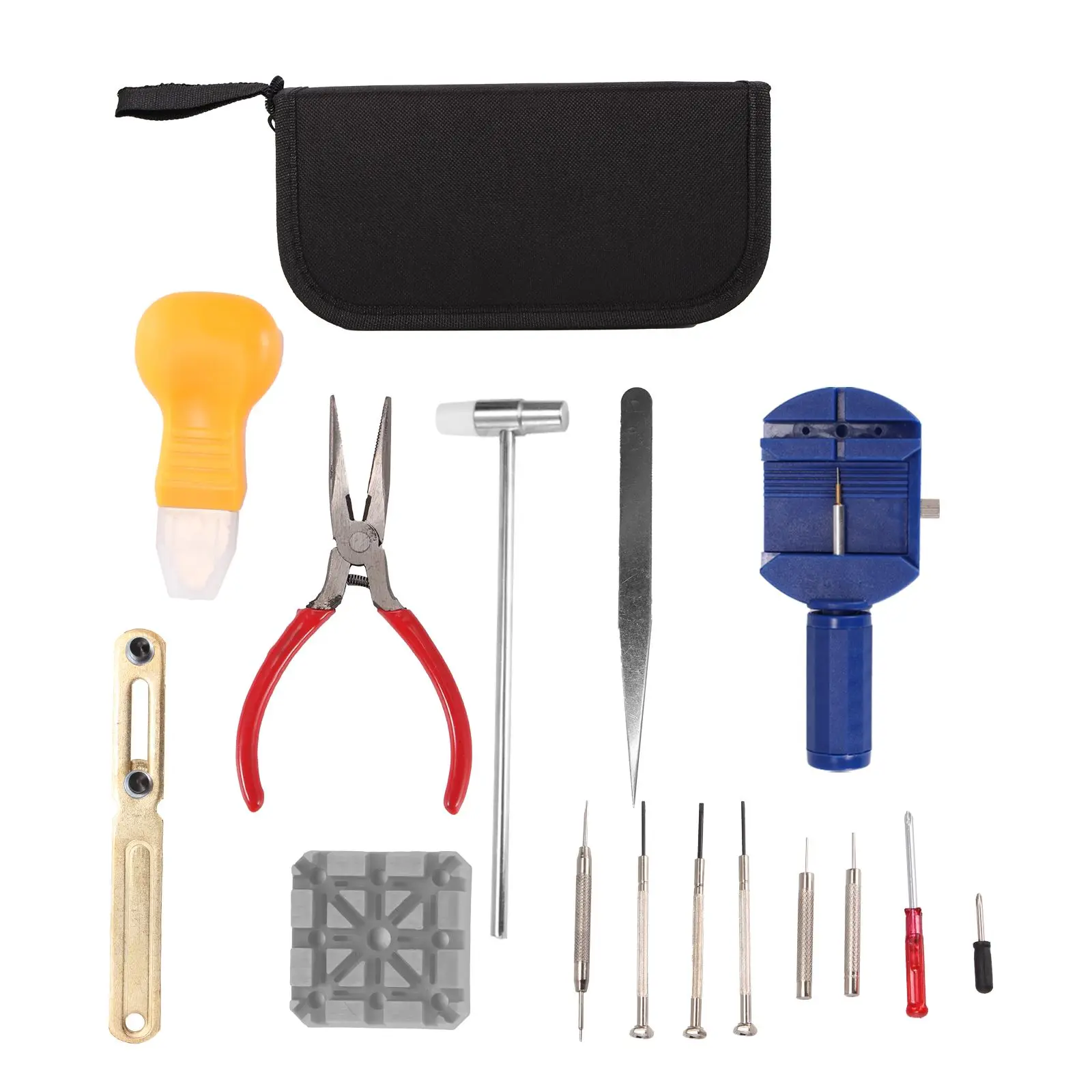 Watchmaker Watch Repair Tool Kit Watch Link Pin Remover Case Opener Spring Horlogemaker Gereedschap Repair Tools Set For 16pcs 
Watchmaker Watch Repair Tool Kit Watch Link Pin Remover Case Opener Spring Horlogemaker Gereedschap Repair Tools Set For 16pcs