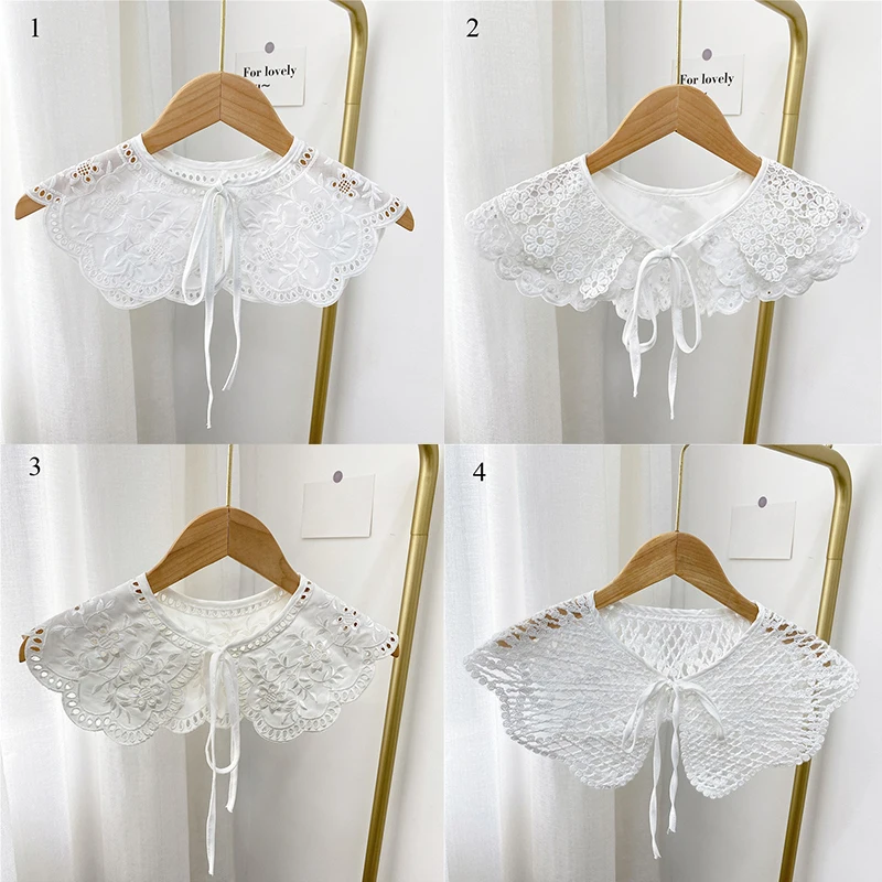 Fashion Korean Style Decorative Collar Popular Detachable Doll Fake Collar Shawl Wrap Sheer Mesh Embroidery Floral Lace Collar
Fashion Korean Style Decorative Collar Popular Detachable Doll Fake Collar Shawl Wrap Sheer Mesh Embroidery Floral Lace Collar