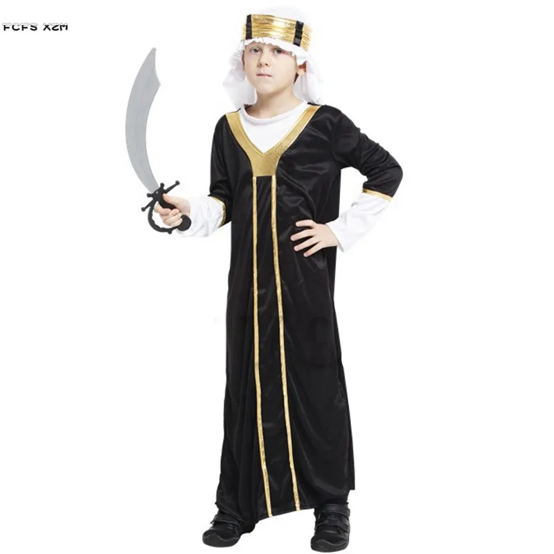 

Мальчики Хэллоуин арабский принц халат костюмы Дети воин Египта Косплей Карнавал Пурим сценическое шоу ролевые игры искусственное платье