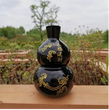 Natural Black obsidian Lagenaria siceraria stone crystal bottle gourd crafts for home decoration town house
Natural Black obsidian Lagenaria siceraria stone crystal bottle gourd crafts for home decoration town house