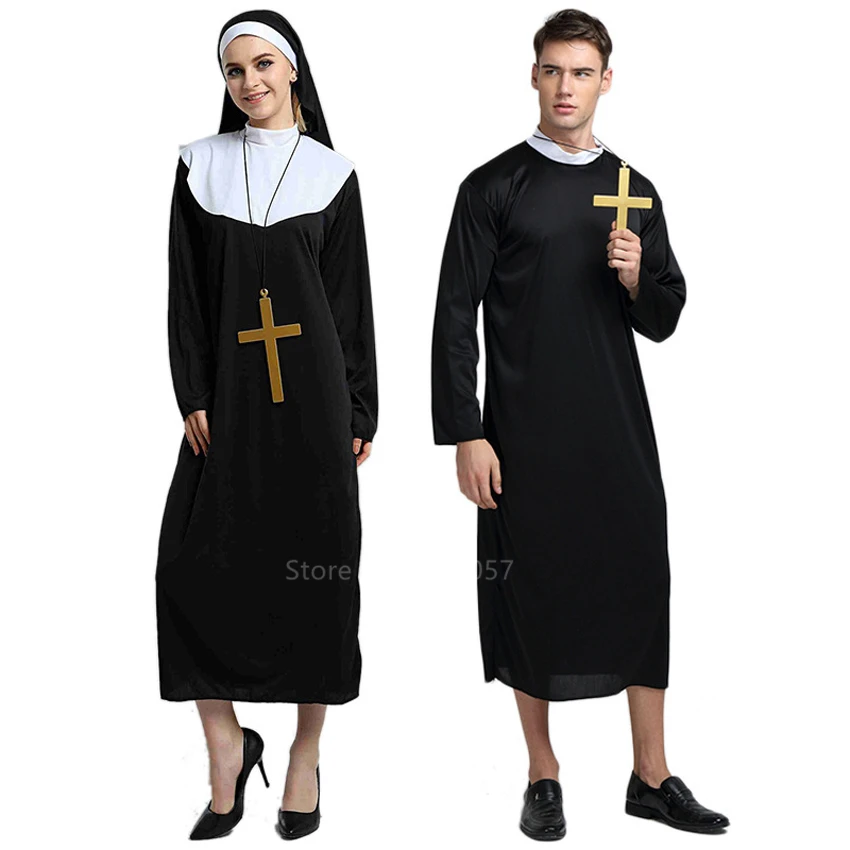 Missionary Cosplay Costumes for Adult Halloween Carnival Priest Nun Long Robes Religious Pious Catholic Church Vintage Medieval
Missionary Cosplay Costumes for Adult Halloween Carnival Priest Nun Long Robes Religious Pious Catholic Church Vintage Medieval
