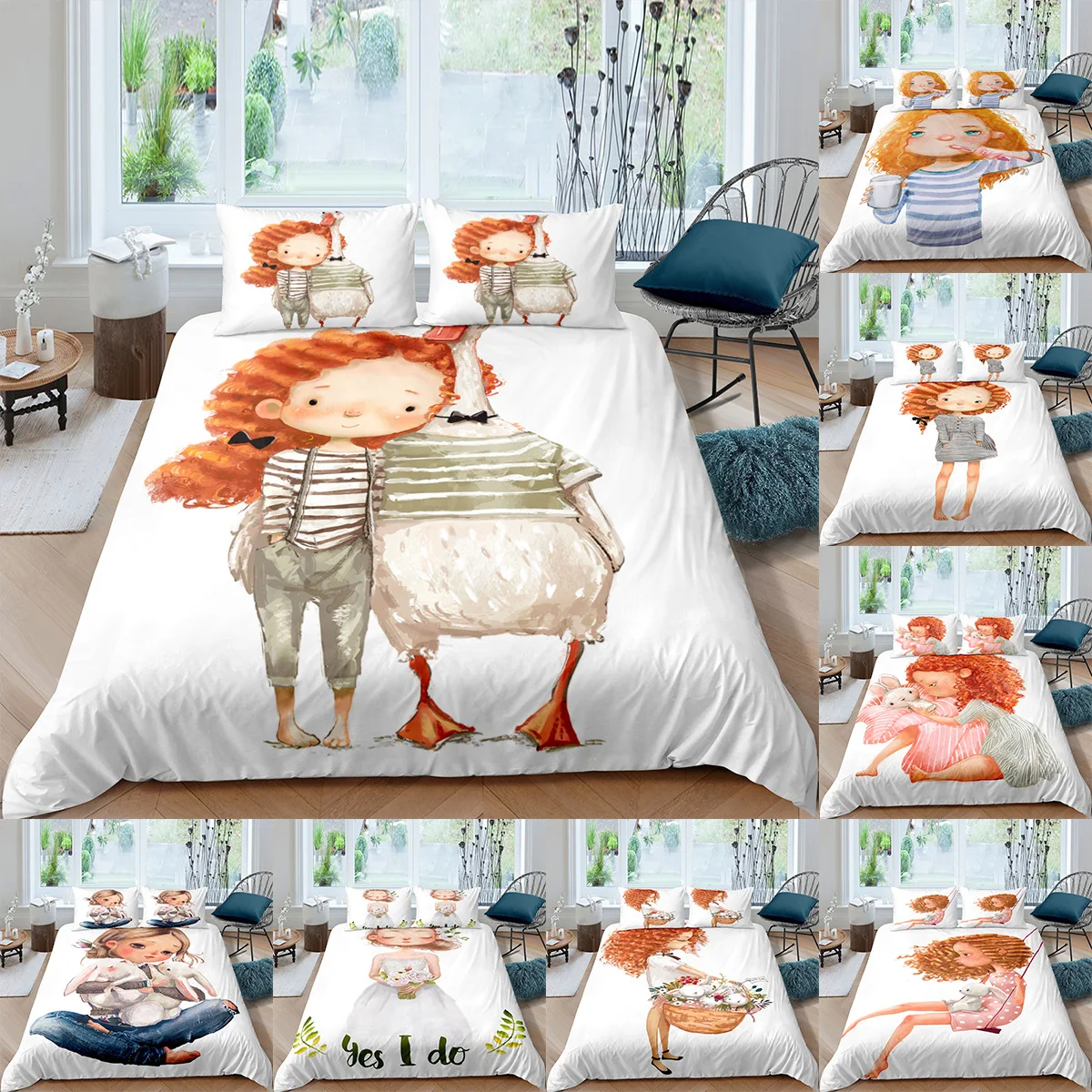 Bedding Set 3D Digital Printing Modern Minimalit Style Oil Painting Beautiful Girl Bedding Duvet Cover
Bedding Set 3D Digital Printing Modern Minimalit Style Oil Painting Beautiful Girl Bedding Duvet Cover