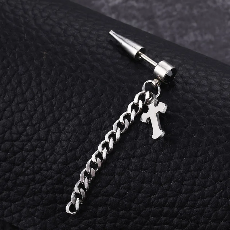 New Earring Studs For Men 2020 Stainless Steel Cross Tassel Punk Gothic Fashion Trend Hip Hop Rock Boy Must-have Earrings 
New Earring Studs For Men 2020 Stainless Steel Cross Tassel Punk Gothic Fashion Trend Hip Hop Rock Boy Must-have Earrings